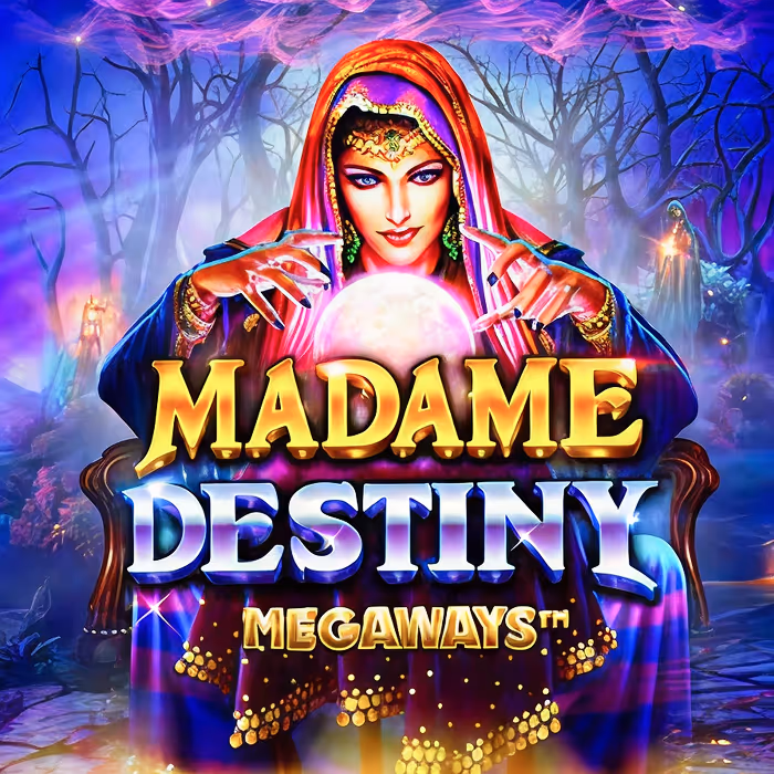 Madame Destiny fortune teller slot with mystical symbols and expanding wilds bonus